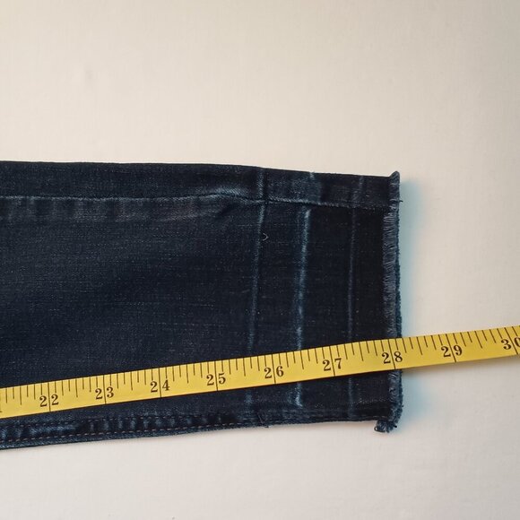Zara Basic Z1975 Denim Jeans Size 4 Mid Rise Skinny Leg Medium Dark Wash Rivets - Picture 9 of 10